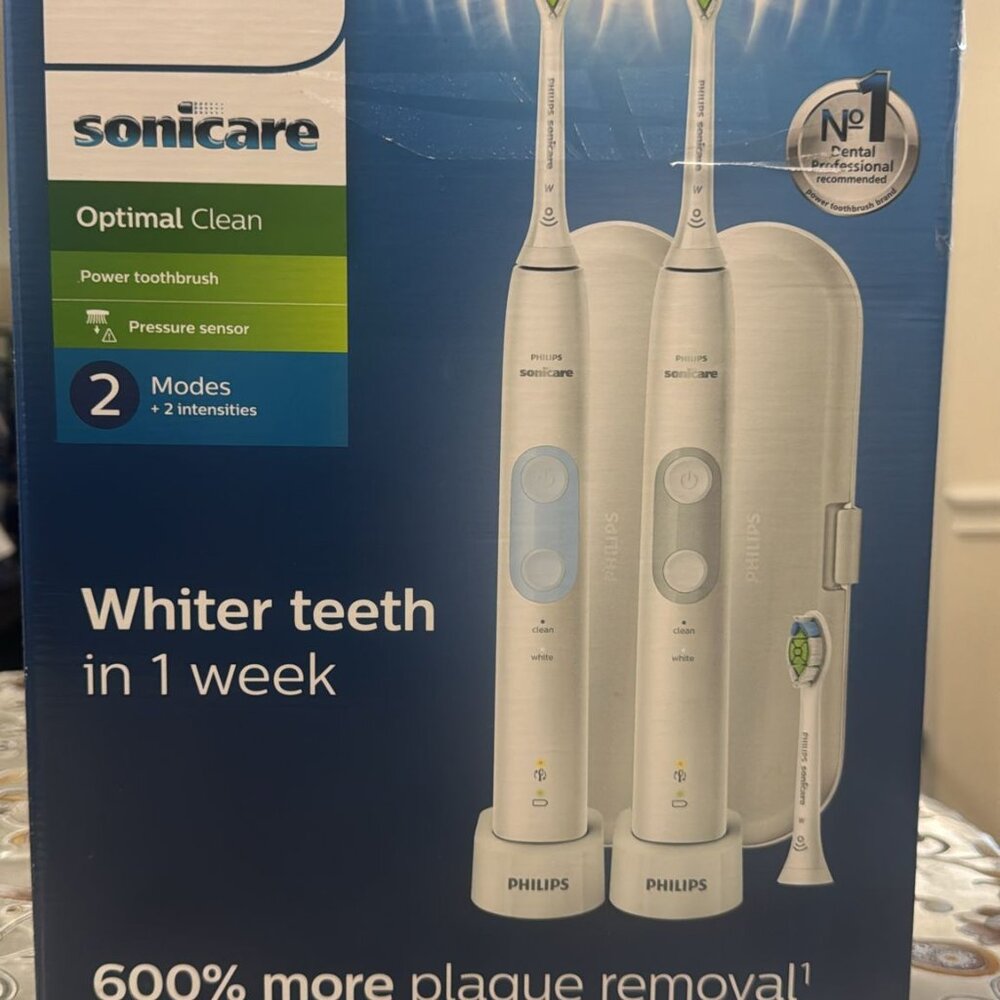 Philips Sonicare Optimal Clean Rechargeable Electric Toothbrush 2PK OB HX6829/77 - Picture 3 of 6